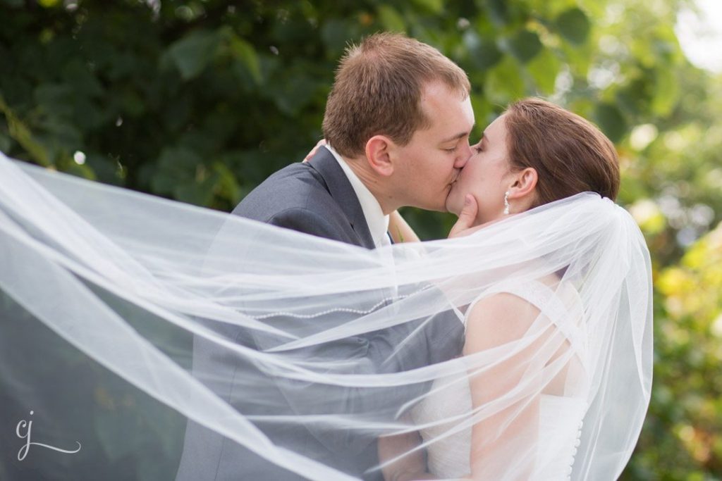 heyde center wedding chippewa falls wi first look cathedral length veil