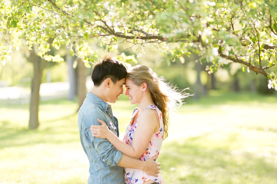 cheerful spring chippewa falls engagement session