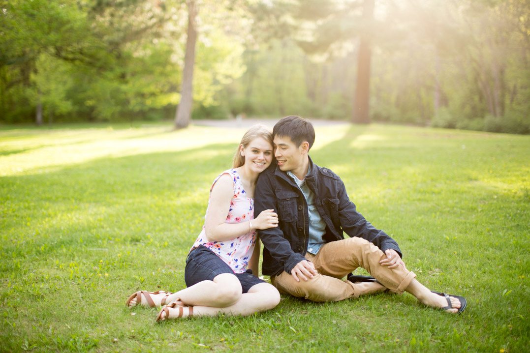 cheerful spring chippewa falls engagement session