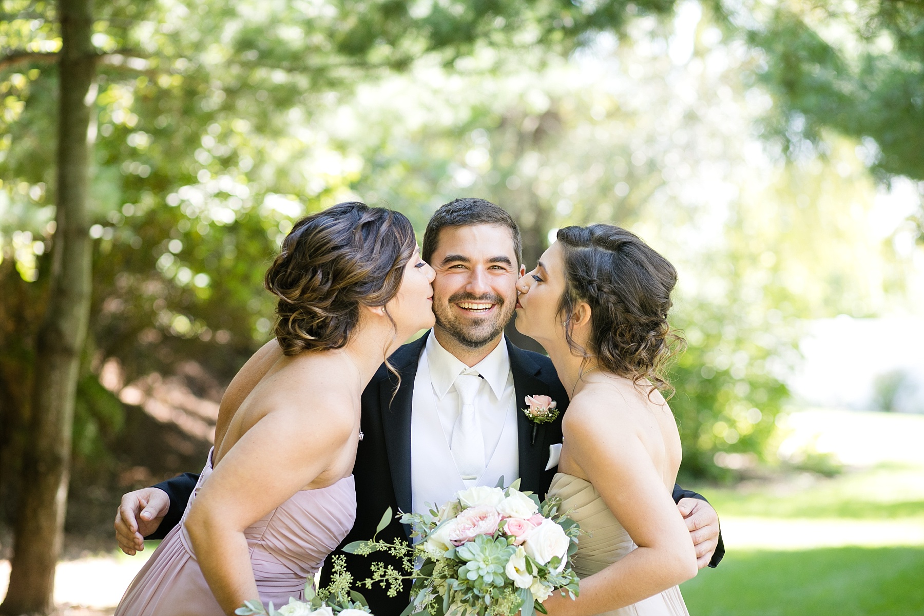 Set under the pergola, Melanie & Derek shared their vows at their Florian Gardens wedding.