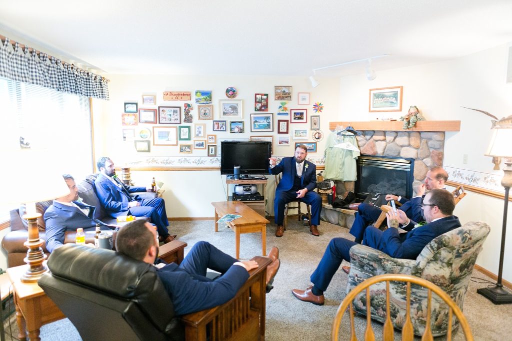 groom and groomsmen before the ceremony at The Beacons of Minocqua
